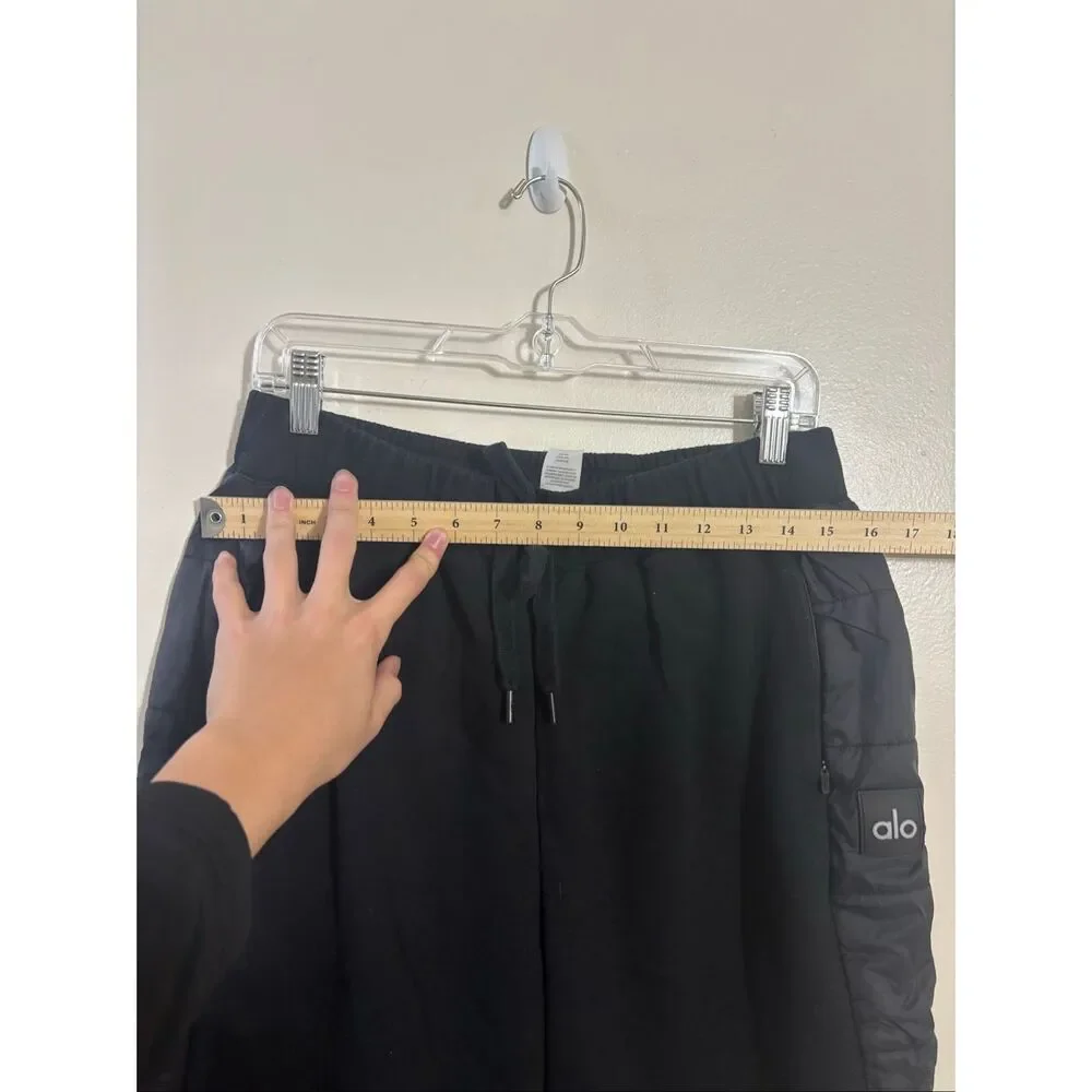 Alo Yoga Quilted Side Black Jogger Leggings Women's Medium
